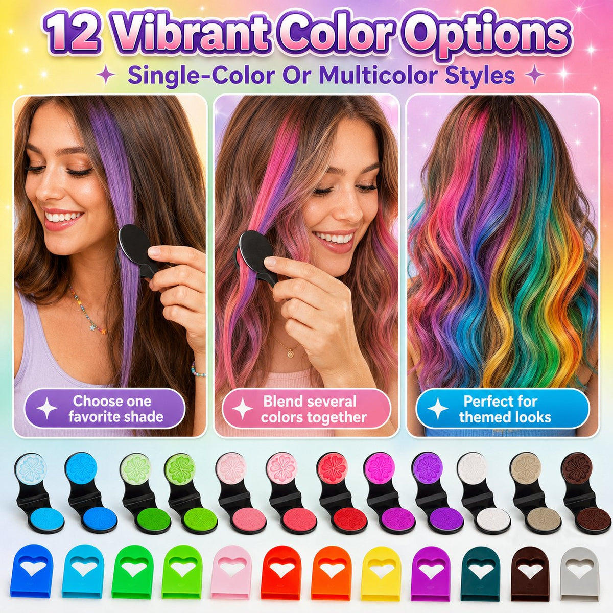 π₯Last Day 50% OFF - π12-Color Temporary Hair Chalk Applicator Set