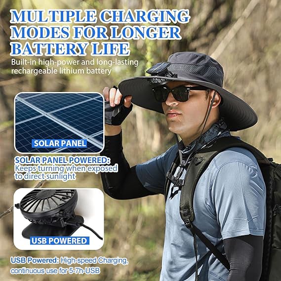 🔥Last Day 49% OFF-⚡2025 New Ultralight Solar Fan Sun Hat – Lighter Than a Baseball!⚾