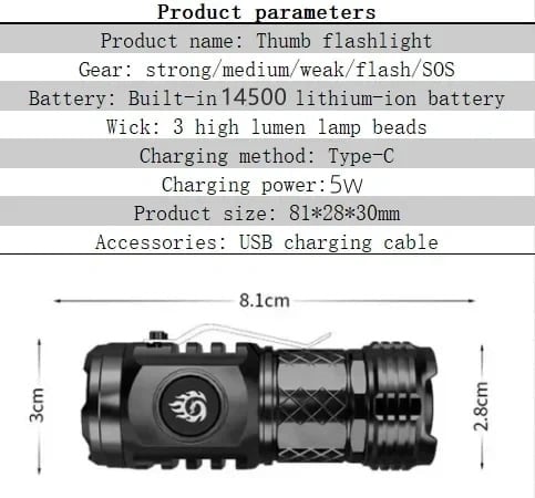 π₯ - Three-eyed Monster Mini Flash Super Power Flashlight