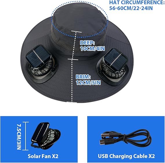 🔥Last Day 49% OFF-⚡2025 New Ultralight Solar Fan Sun Hat – Lighter Than a Baseball!⚾